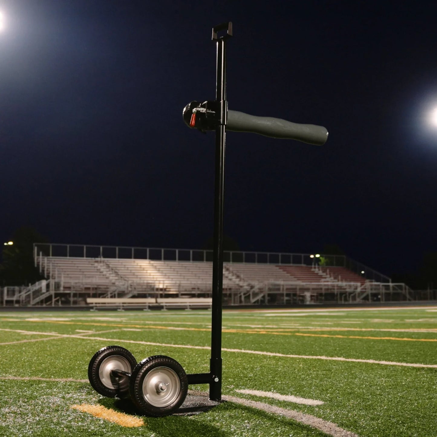 Half-Gate American Football Training Equipment Set Up on Football Field for Football Drills