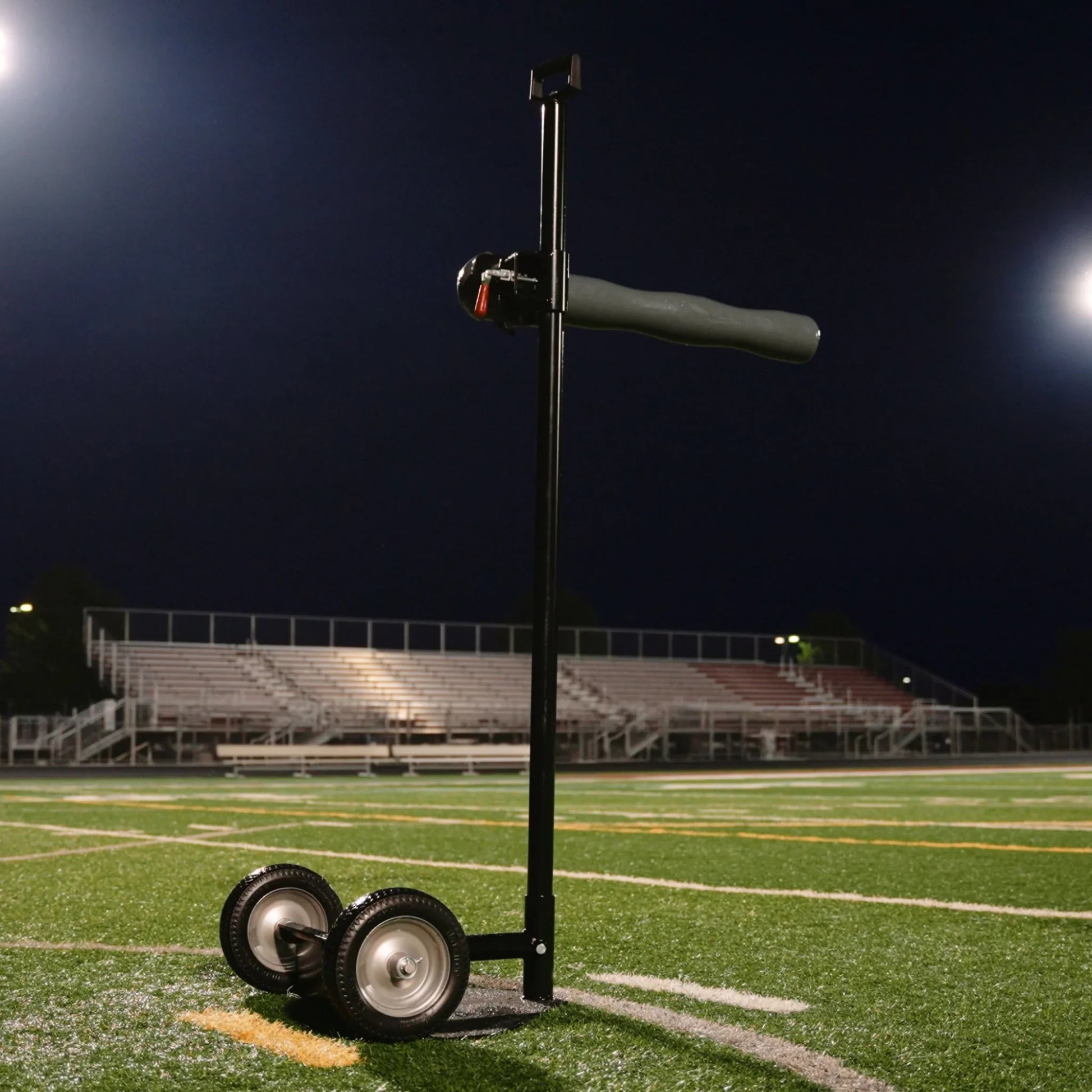 Half-Gate American Football Training Equipment Set Up on Football Field for Football Drills