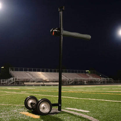 Half-Gate American Football Training Equipment Set Up on Football Field for Football Drills